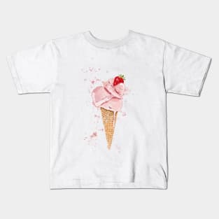 Strawberry ice cream cone Kids T-Shirt